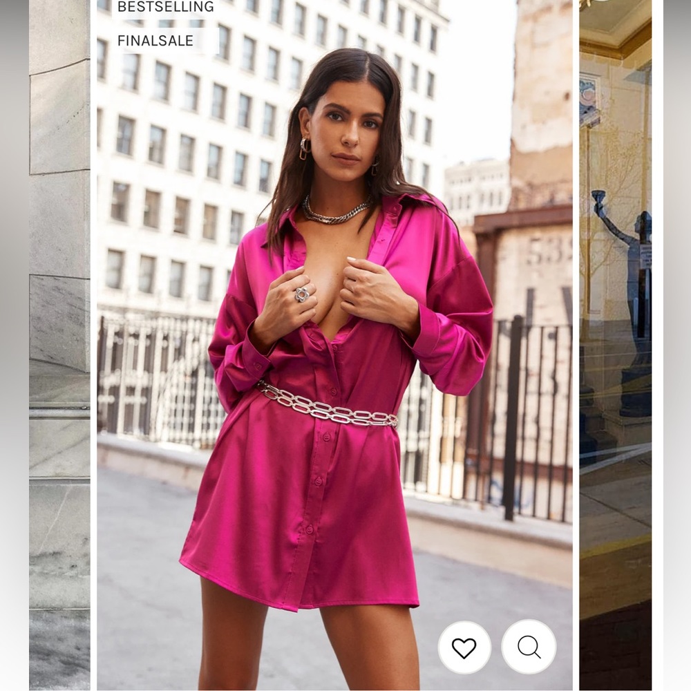 Unstoppable Fuchsia Satin Dress from 12th Tribe in a size small
